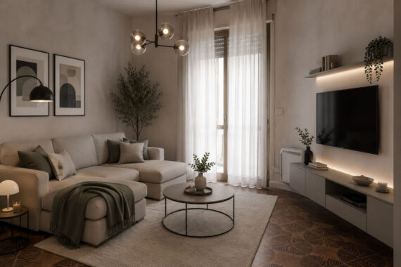TRILOCALE CON GIARDINO E AREA CORTILIZIA